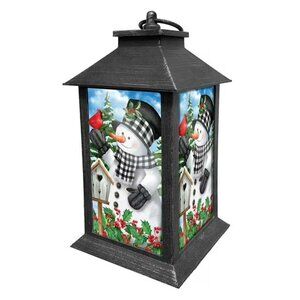 Briarwood Lane Checkered Snowman Lantern Christmas